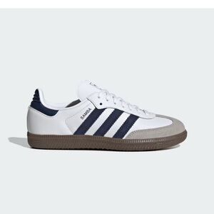 adidas Samba Low-Top Sneakers in White, indigo & Brown